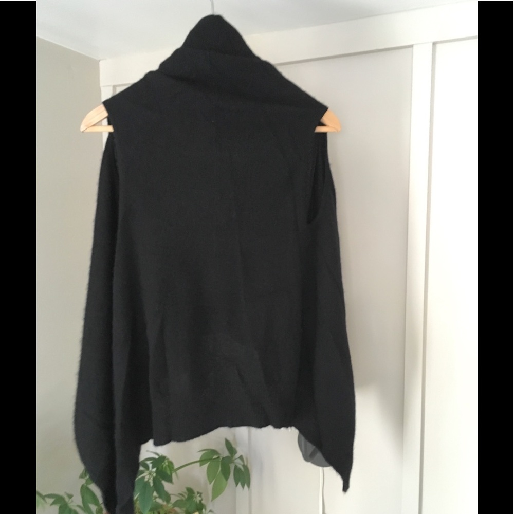 DONATING Monday ~ Black 100% Cashmere Scarf Vest - Picture 7 of 8